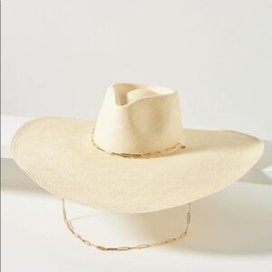 Anthropologie Cream Wide-Brim Hat